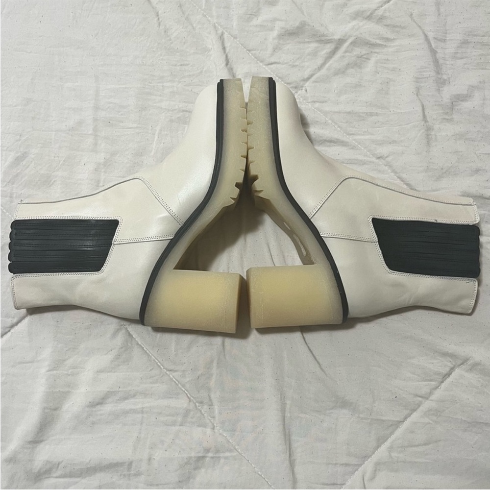 Free People Women’s James Chelsea Chunky Platform Boots White Black Size 9 - Picture 16 of 16